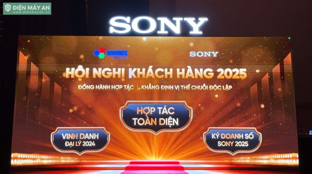 Điện máy AN vinh dự nhận danh diệu "ĐIỂM VÀNG KINH DOANH TIVI SONY NĂM 2024" từ Sony Việt Nam & hệ thống phân phối Samnec